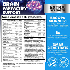 Close-up of nootropic capsules labeled 3X Strength for focus and concentration