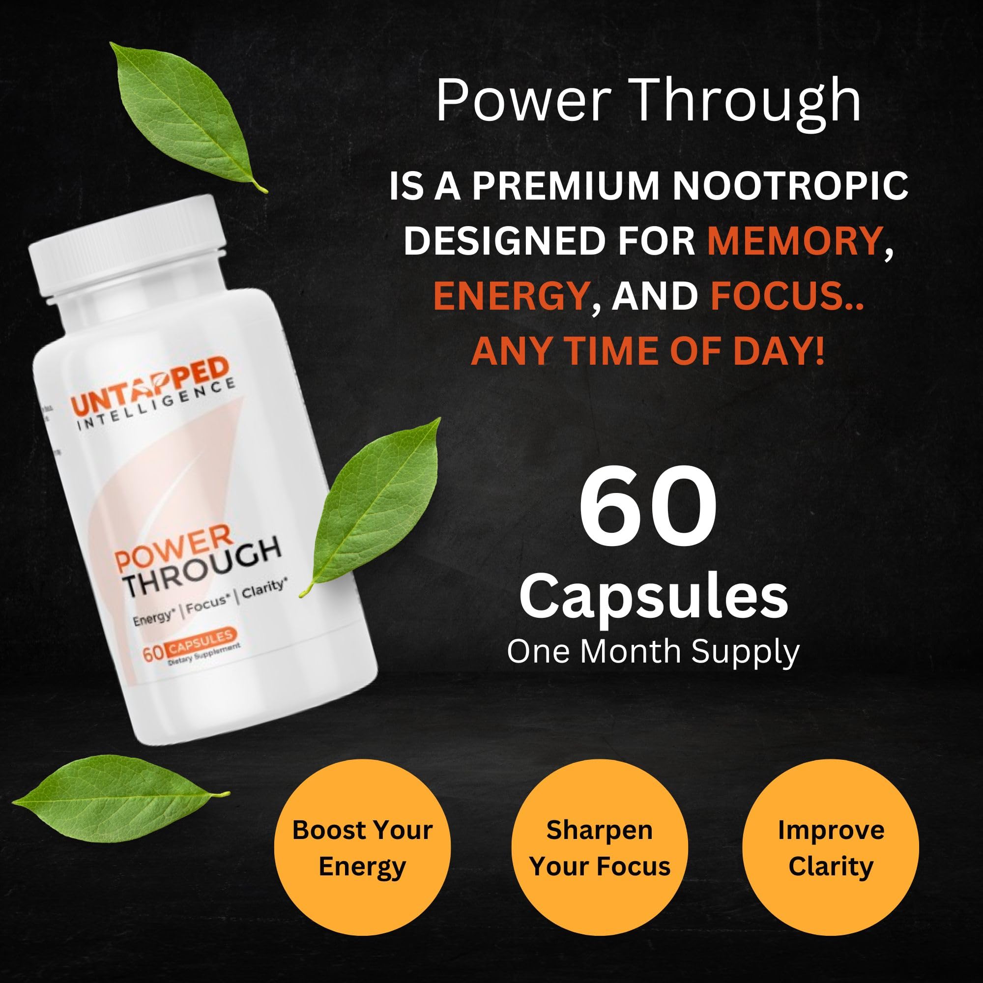 Nootropic brain focus capsules for memory and focus