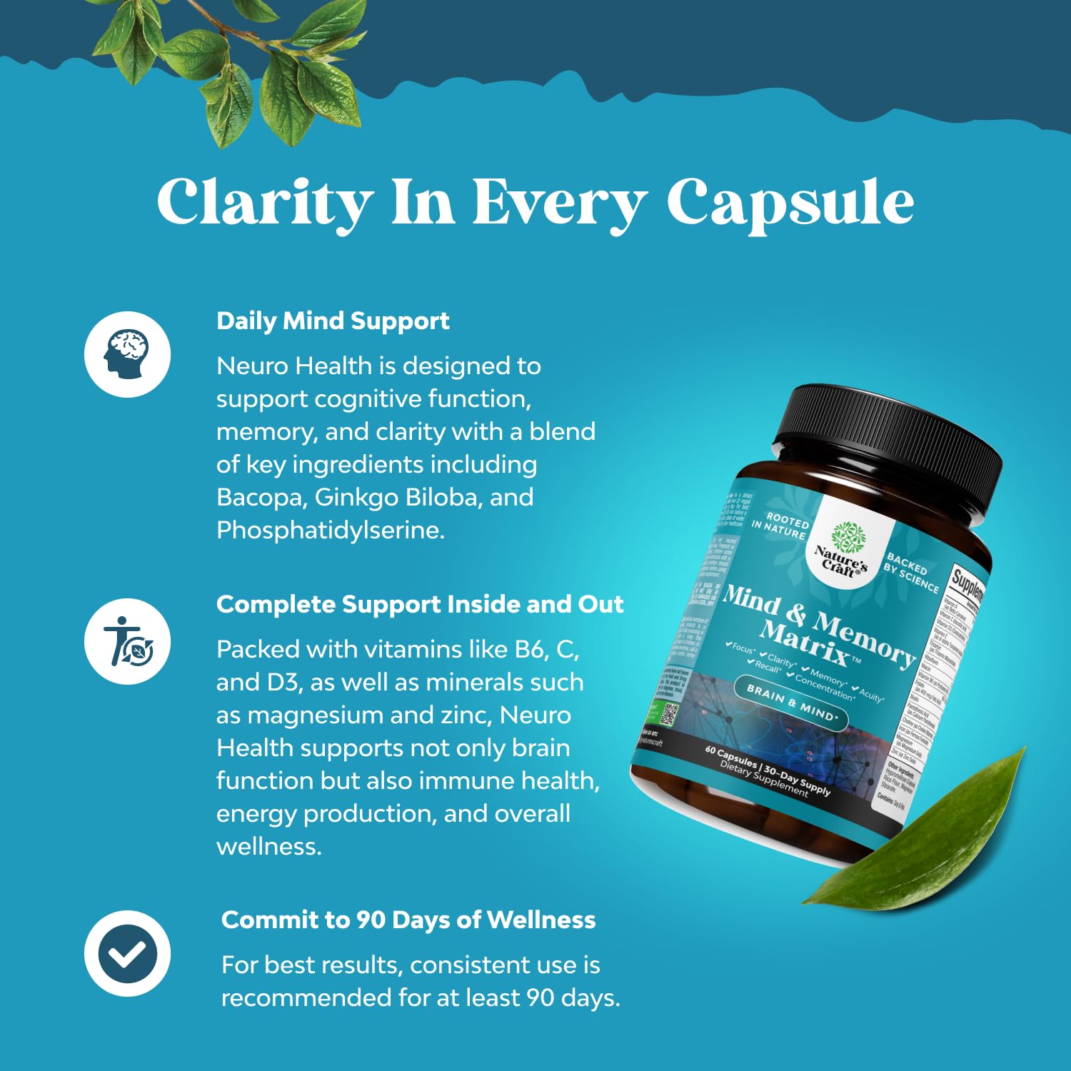 Focus and productivity scene with dietary supplements