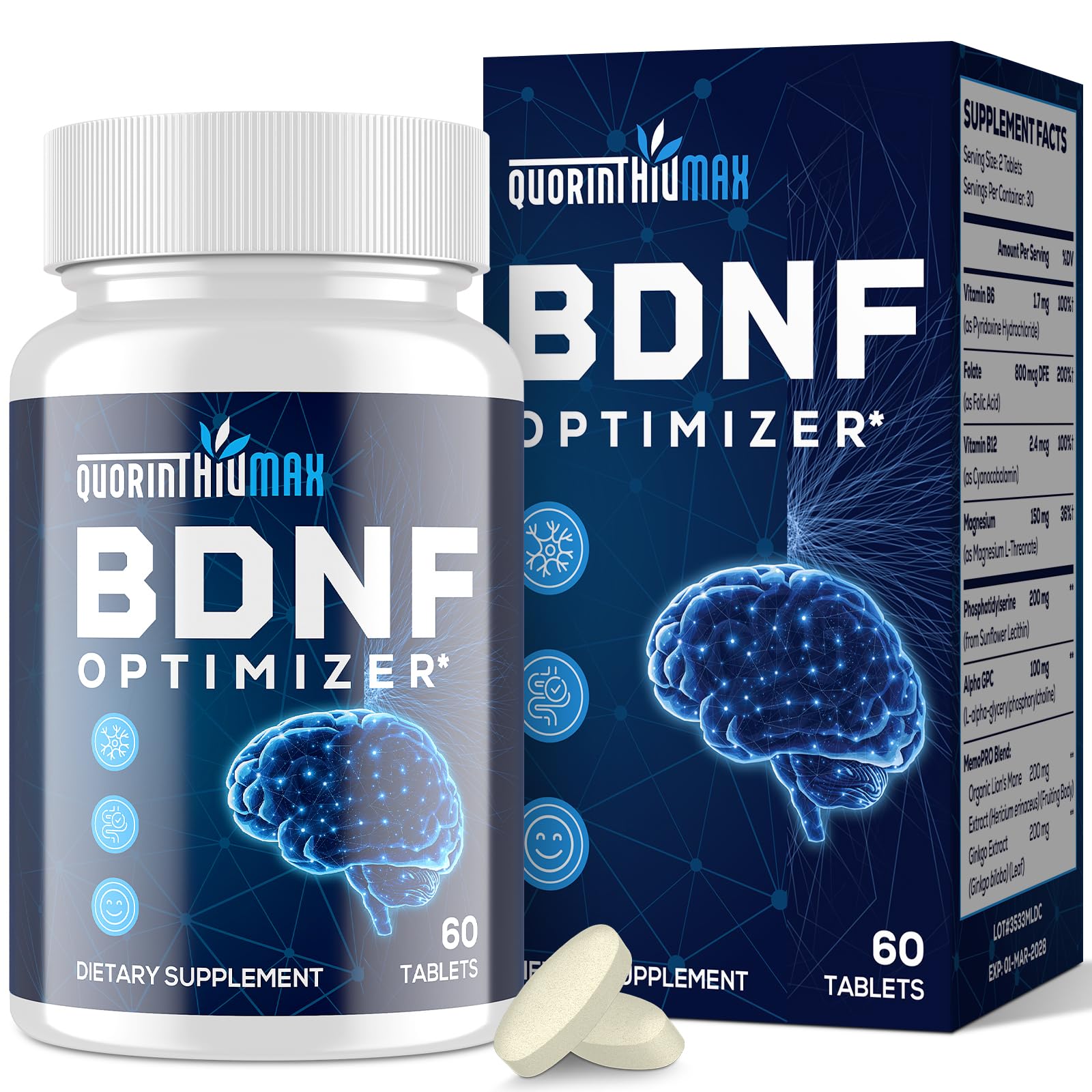 Bottle of Nootropic Brain Supplement – 60 tablets