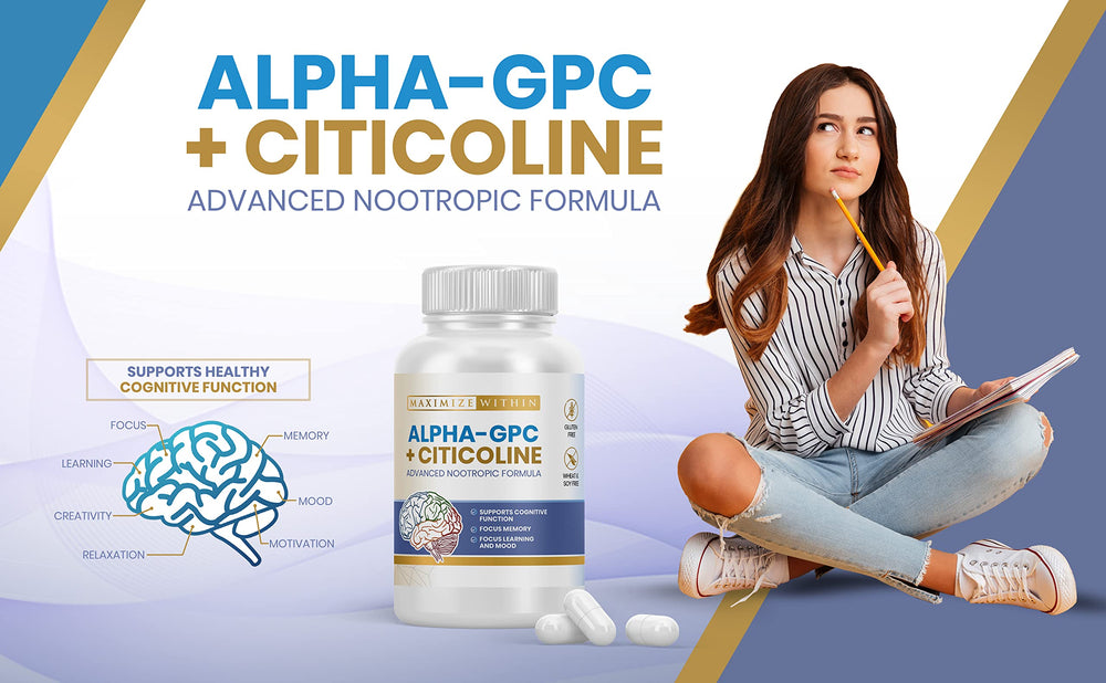 Close-up of Alpha GPC/Citicholine capsules