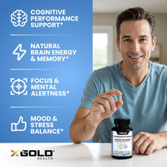 2-in-1 powerhouse nootropic formula showing PS from sunflower lecithin and Bacopa Monnieri