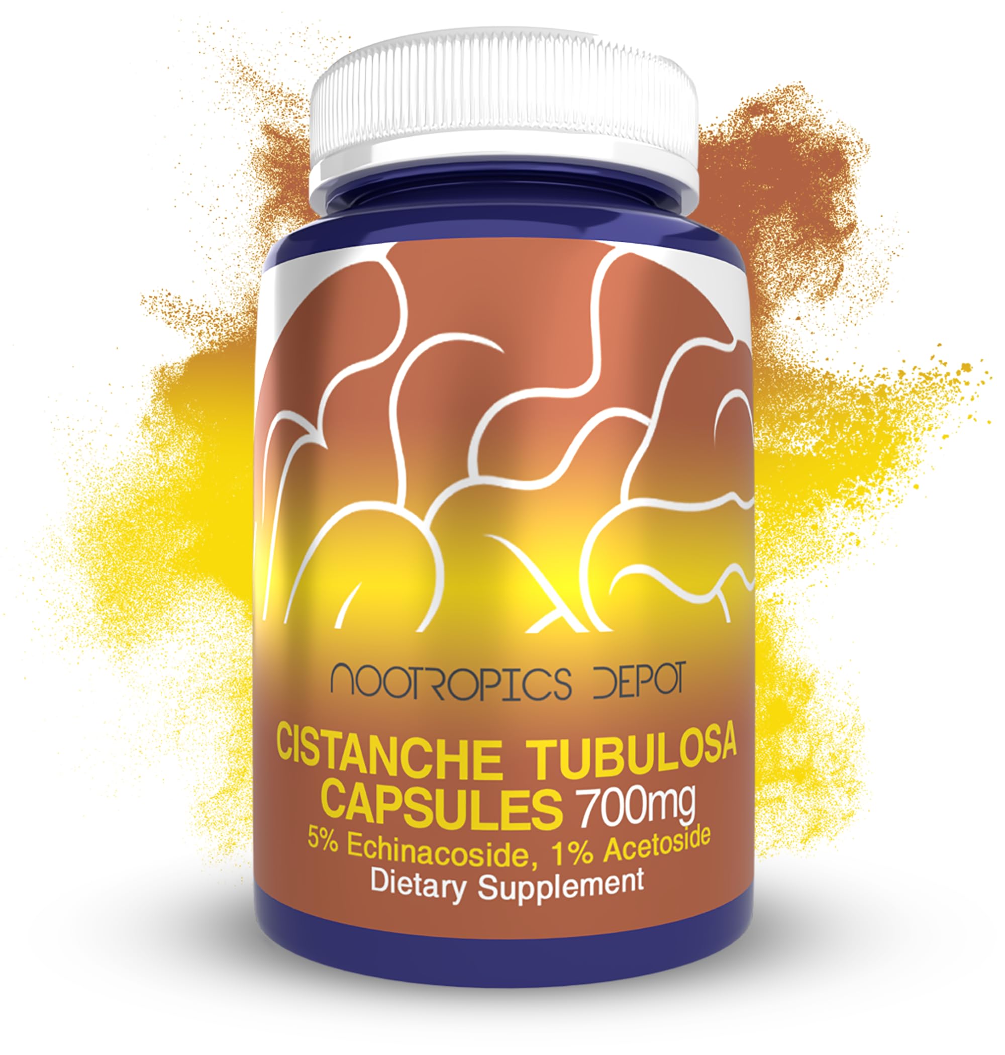 Nootropics Depot Cistanche tubulosa bottle pour supports steady energy during workouts