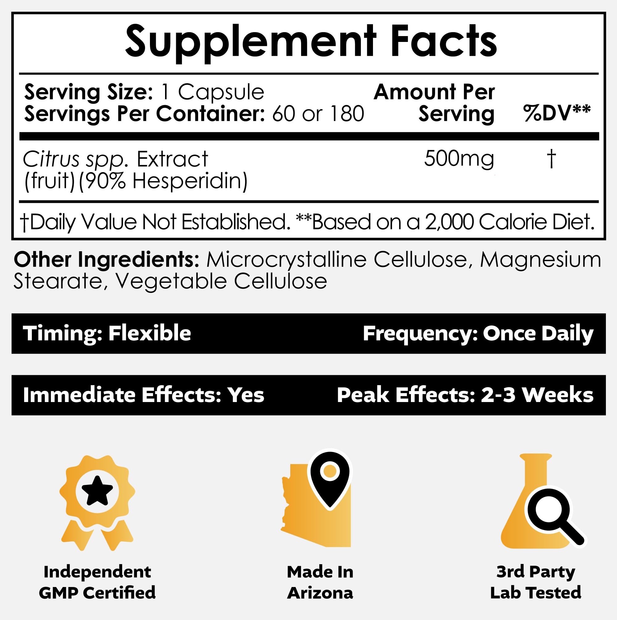 Back view showing supplement facts and ingredients label