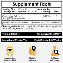 Back view showing supplement facts and ingredients label