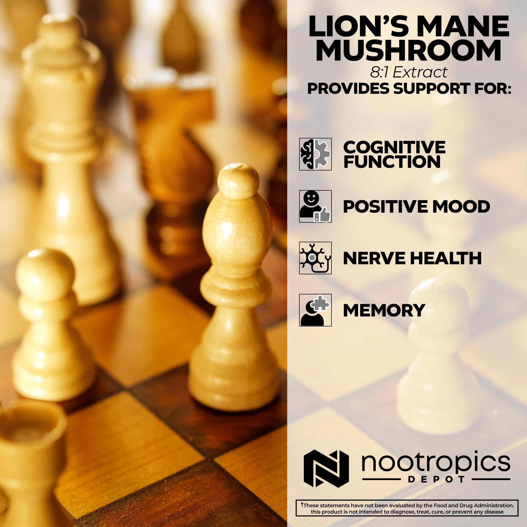 Nutrition facts and supplement details for Lions Mane