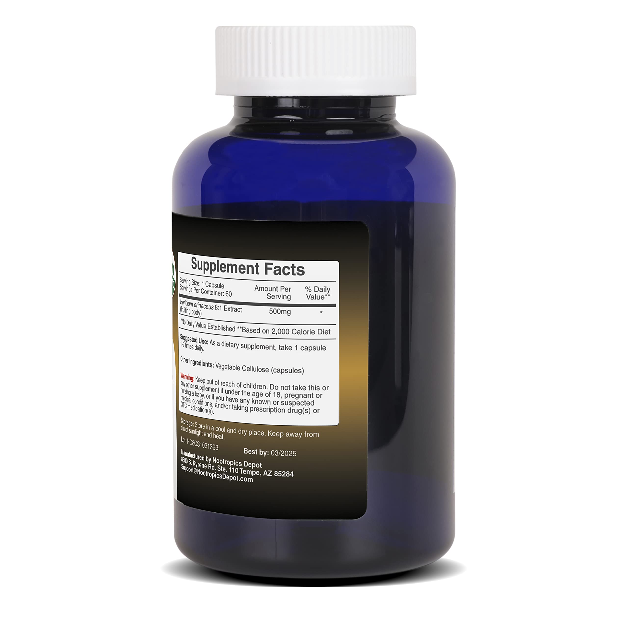 Lab-tested quality seal for Nootropics Depot Lions Mane