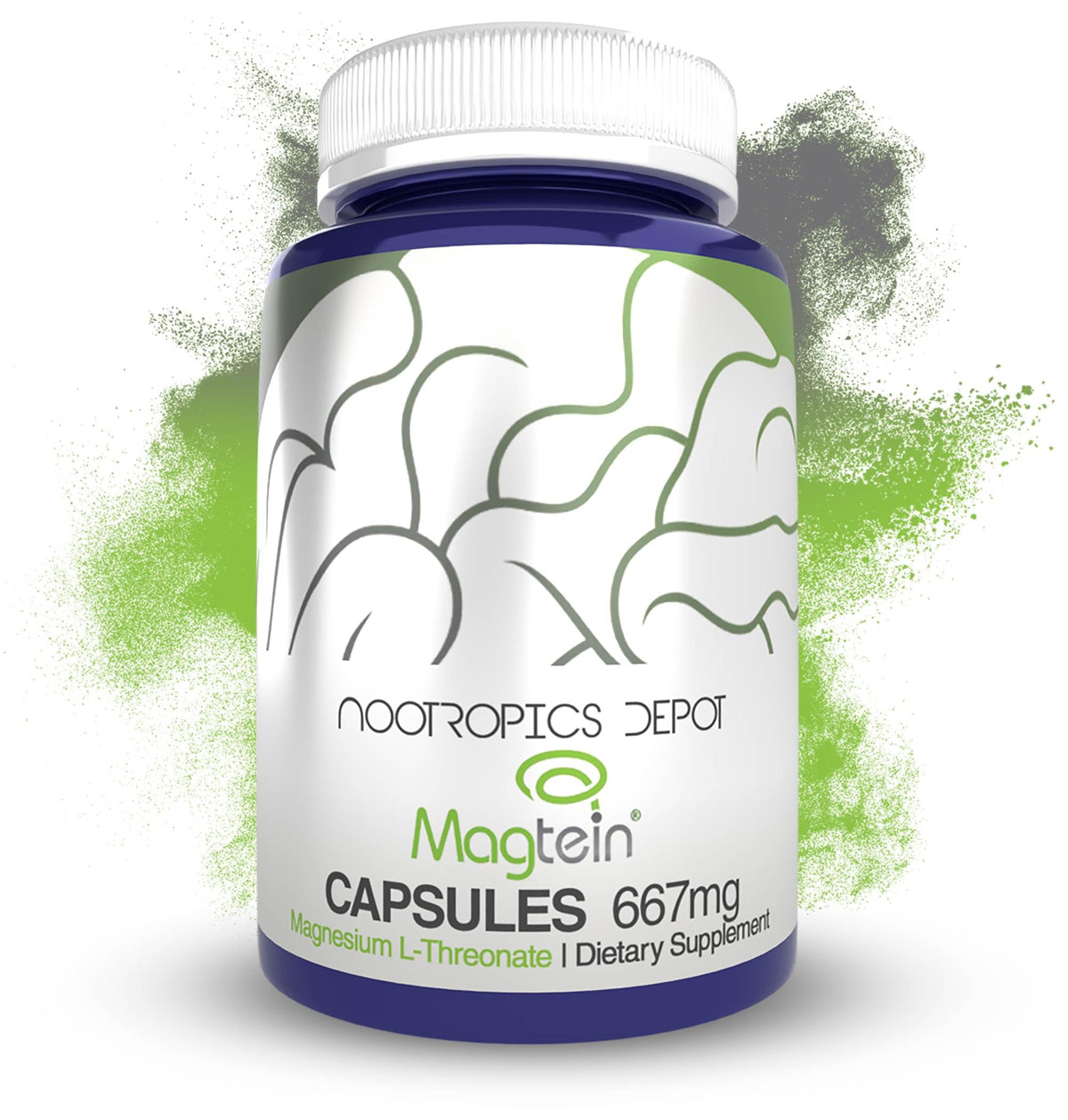 Nootropics Depot Magtein Magnesium L-Threonate capsules bottle – 90 count