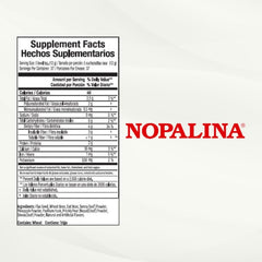 Nopalina Fiber Formula Pineapple bag open reveals measuring scoop for easy serving