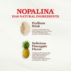 Nopalina fiber formula pineapple measuring scoop emphasizes portion control for regularity
