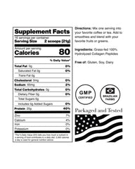 NorCal Organic collagen peptides label closeup highlights 20g protein per serving