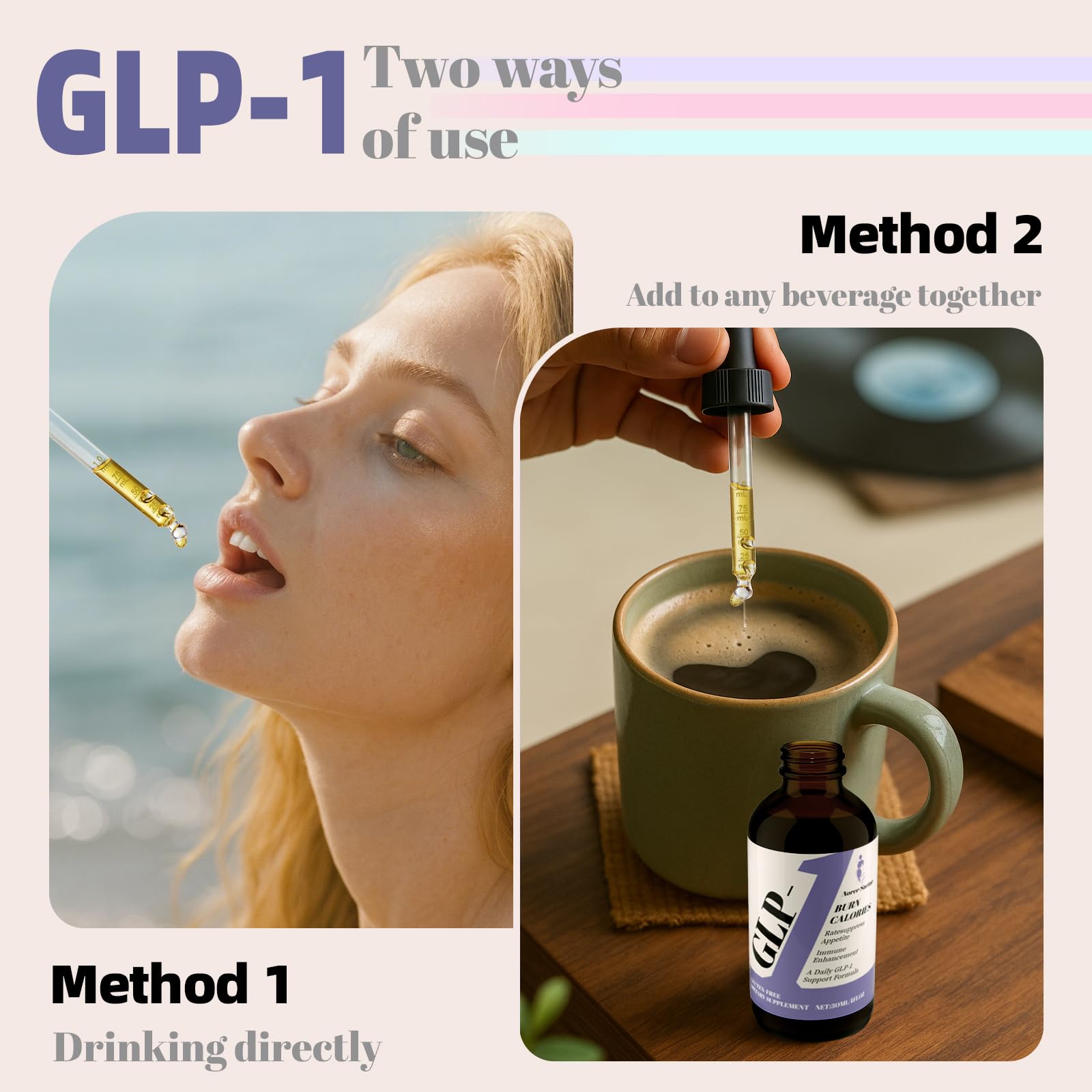 Sublingual drops being placed under the tongue