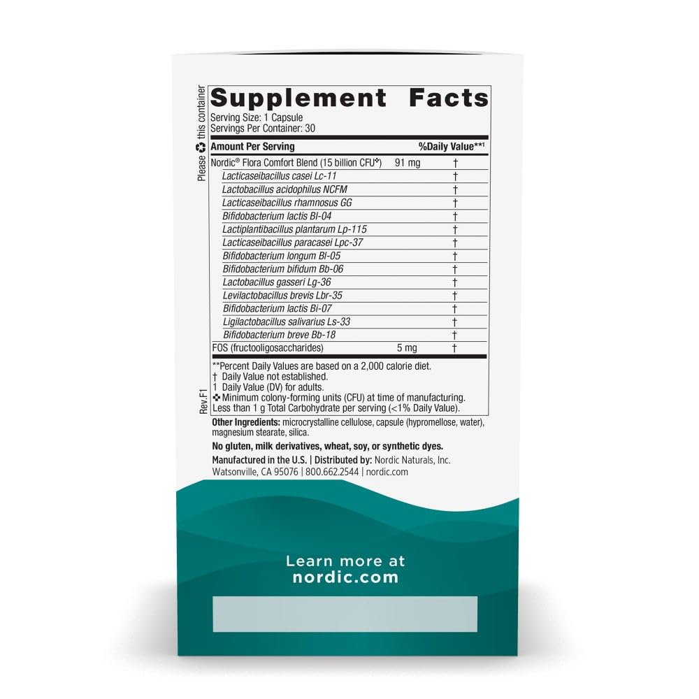 Capsules of Nordic Flora Probiotic Comfort
