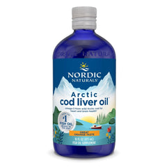 Front view of Nordic Naturals Arctic Cod Liver Oil Orange 16 oz bottle