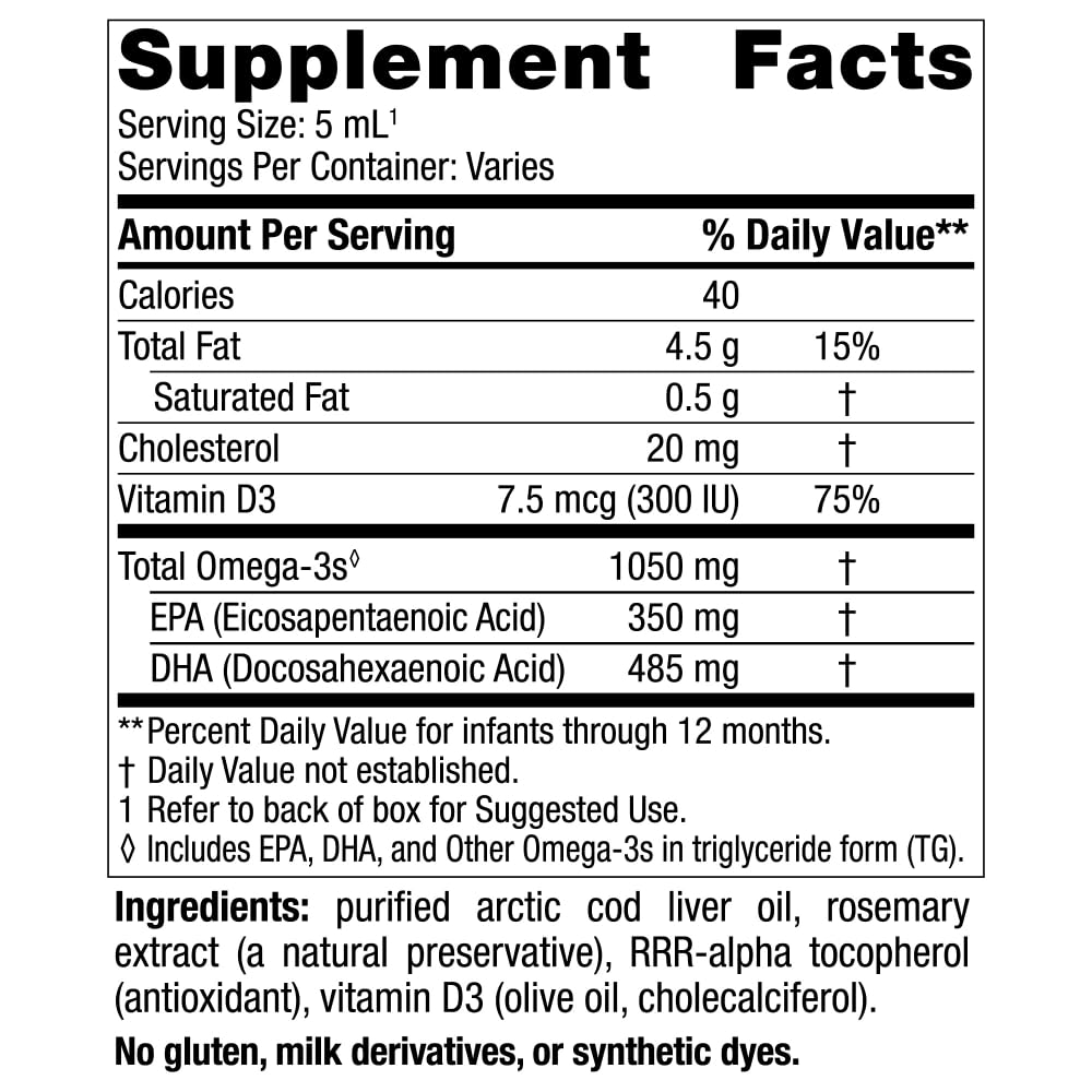 Bottle of Nordic Naturals Baby's DHA sourced from wild Arctic cod