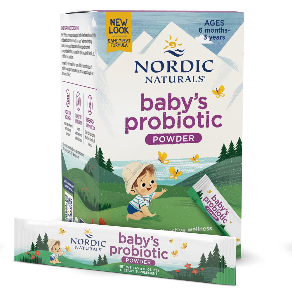 Front of Nordic Naturals Baby’s Nordic Flora Probiotic Powder unflavored packaging