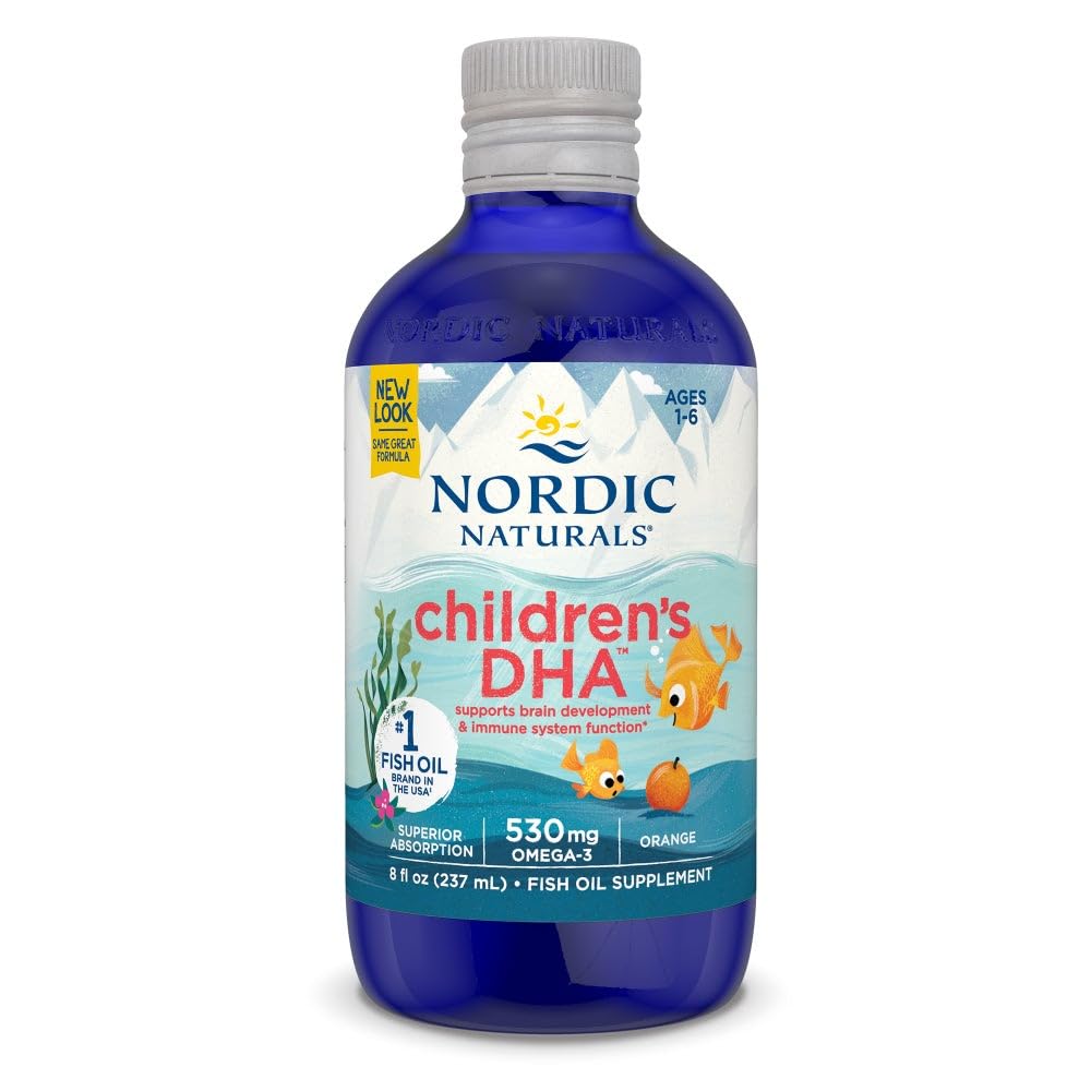 Front view of Nordic Naturals Children's DHA Orange 8 oz bottle