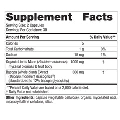 Unflavored Cognition Mushroom Complex bottle – 60 capsules