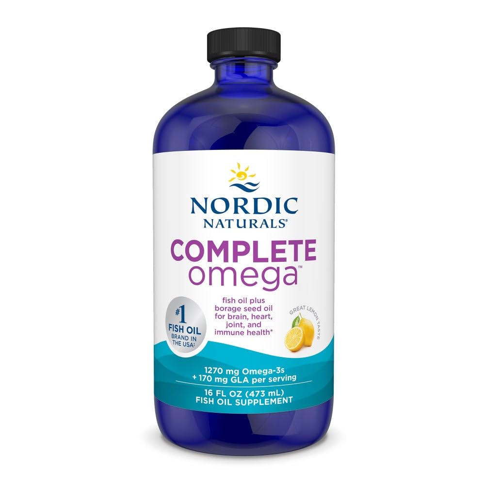 Nordic Naturals Complete Omega bottle front with lemon label for daily omega-3 intake.