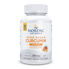 Front view of Nordic Naturals Zero Sugar Curcumin Gummies Mango bottle
