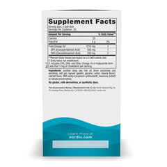 Close-up of Nordic Naturals EPA Lemon bottle label