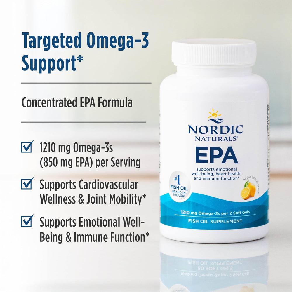 Heart health concept with Nordic Naturals EPA Lemon omega-3