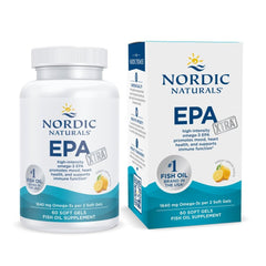 Front view of Nordic Naturals EPA Xtra Lemon bottle with 60 soft gels