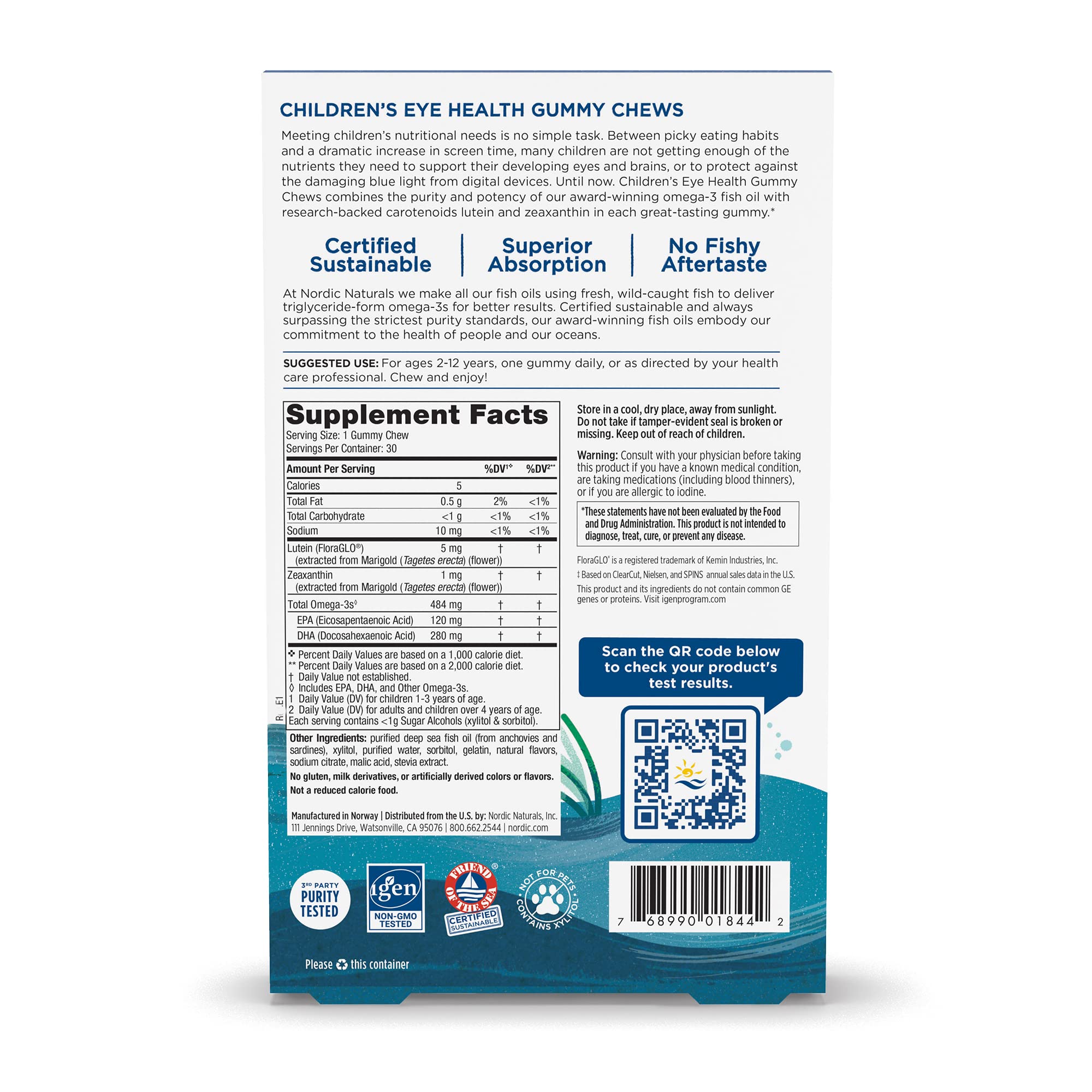 Label highlighting omega-3 DHA/EPA content