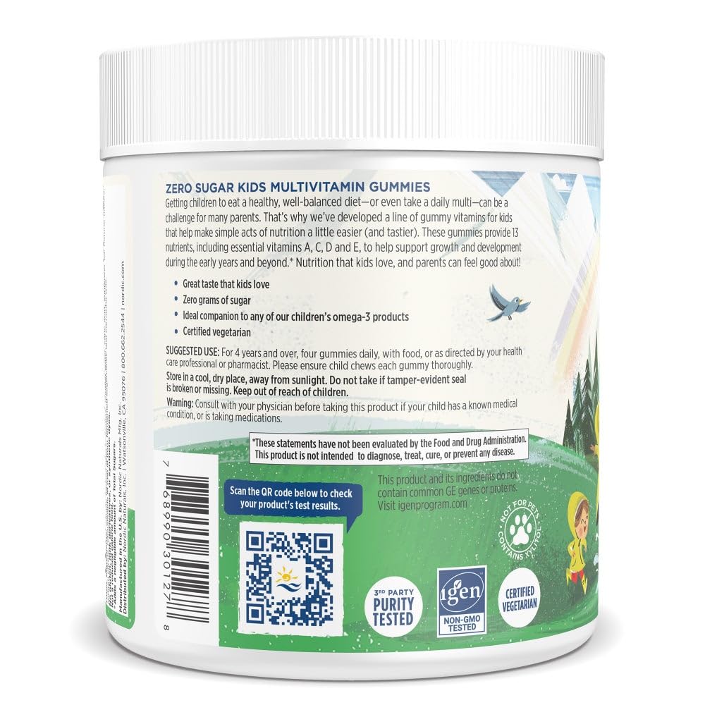 Nordic Naturals Kids Multi Gummies bottle with orange-lemon flavor