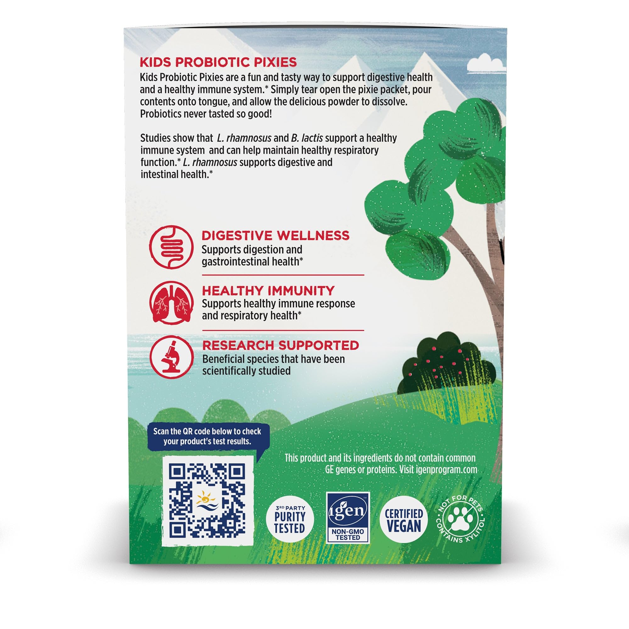 Packaging shows vegan, non-GMO, gluten-free and dairy-free icons