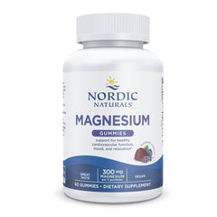 Bottle of Nordic Naturals Magnesium Gummies for Adults with Blueberry Lavender flavor