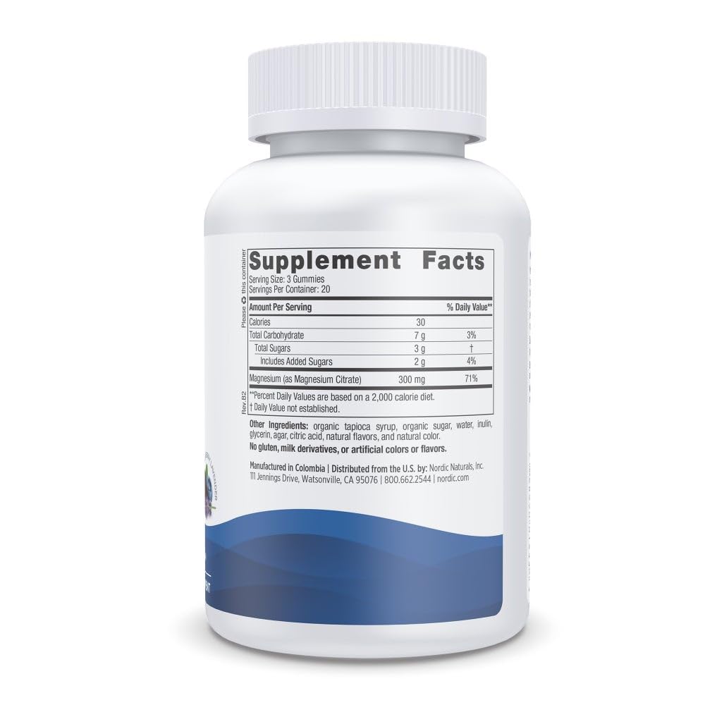 Magnesium Gummies on a spoon with blueberries