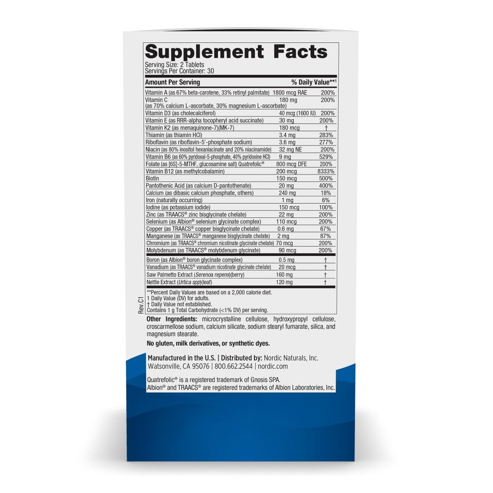 Close-up of label showing 60 tablets and 30 servings