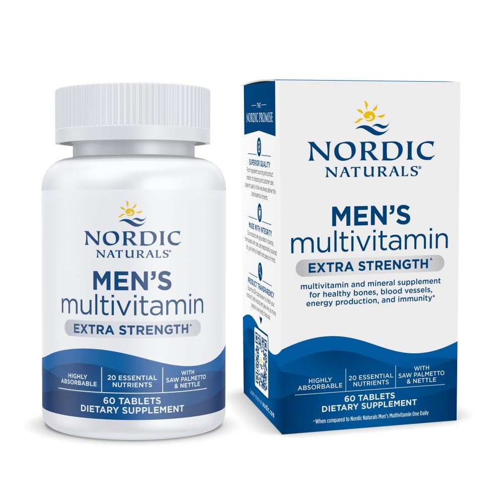 Front view of Nordic Naturals Men's Multivitamin Extra Strength bottle