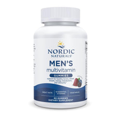 Front view of Nordic Naturals Men's Multivitamin Gummies Mixed Berry bottle with 60 gummies