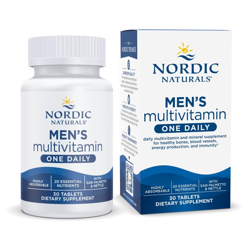 Front view of Nordic Naturals Men's Multivitamin One Daily bottle with 30 tablets