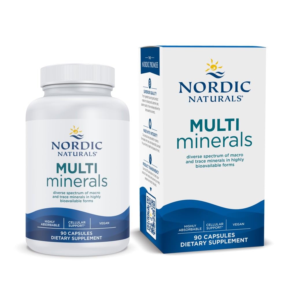 Label on Nordic Naturals Multi Minerals unflavored bottle