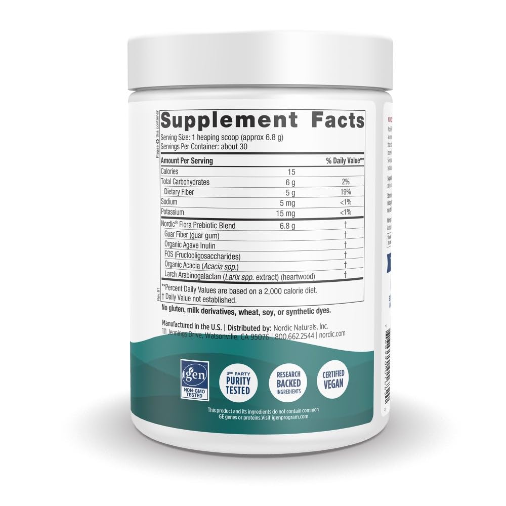 Nordic Flora Prebiotic Powder bottle label