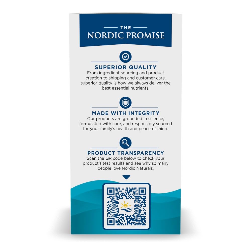 EPA and DHA nutrition chart for Nordic Naturals Omega-3
