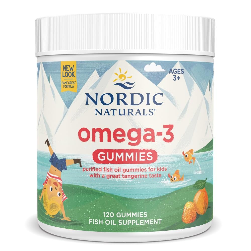 Hero image of Nordic Naturals Omega-3 Gummies Tangerine bottle with 120 gummies