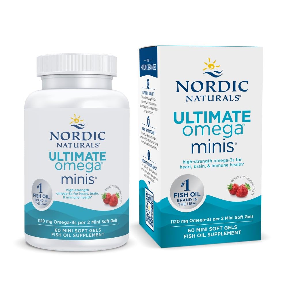 Nordic Naturals Ultimate Omega Minis Strawberry bottle and label