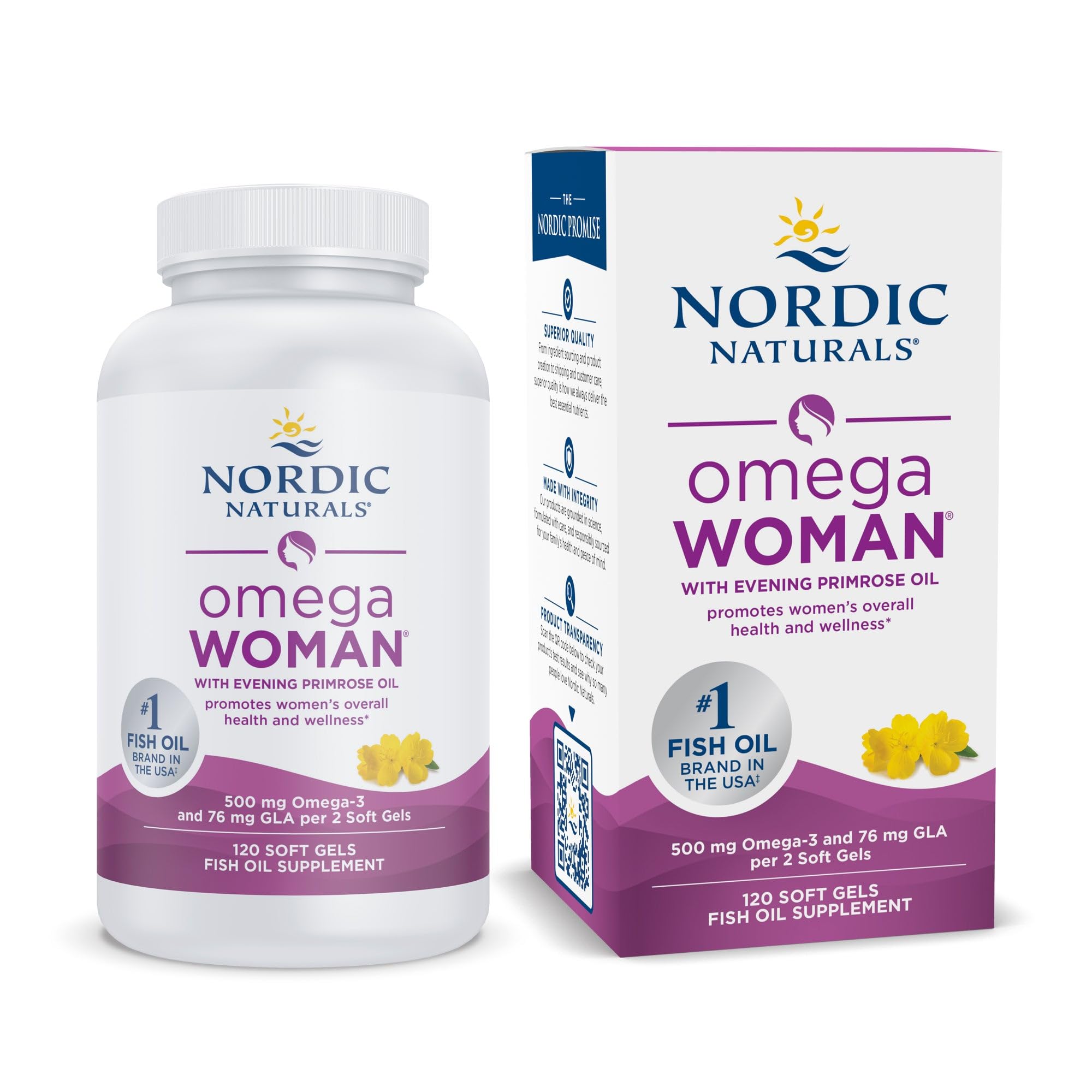 Nordic Naturals Omega Woman Lemon bottle front view