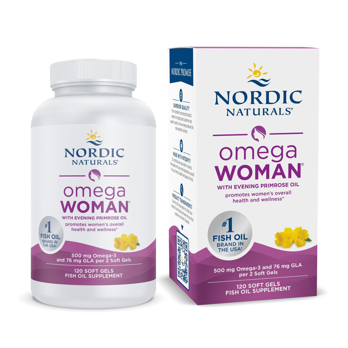 Nordic Naturals Omega Woman Lemon bottle front view