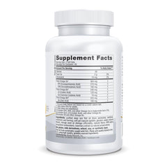 Back of bottle showing supplement facts and ingredients