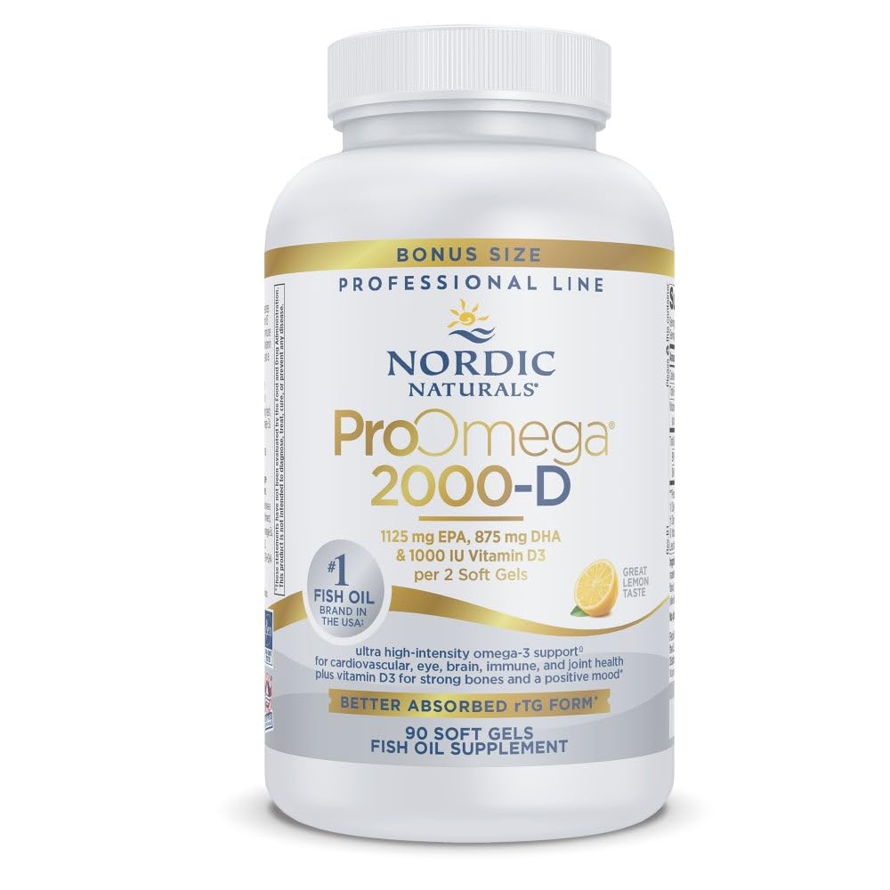 Front view of Nordic Naturals ProOmega 2000-D Lemon Flavor bottle