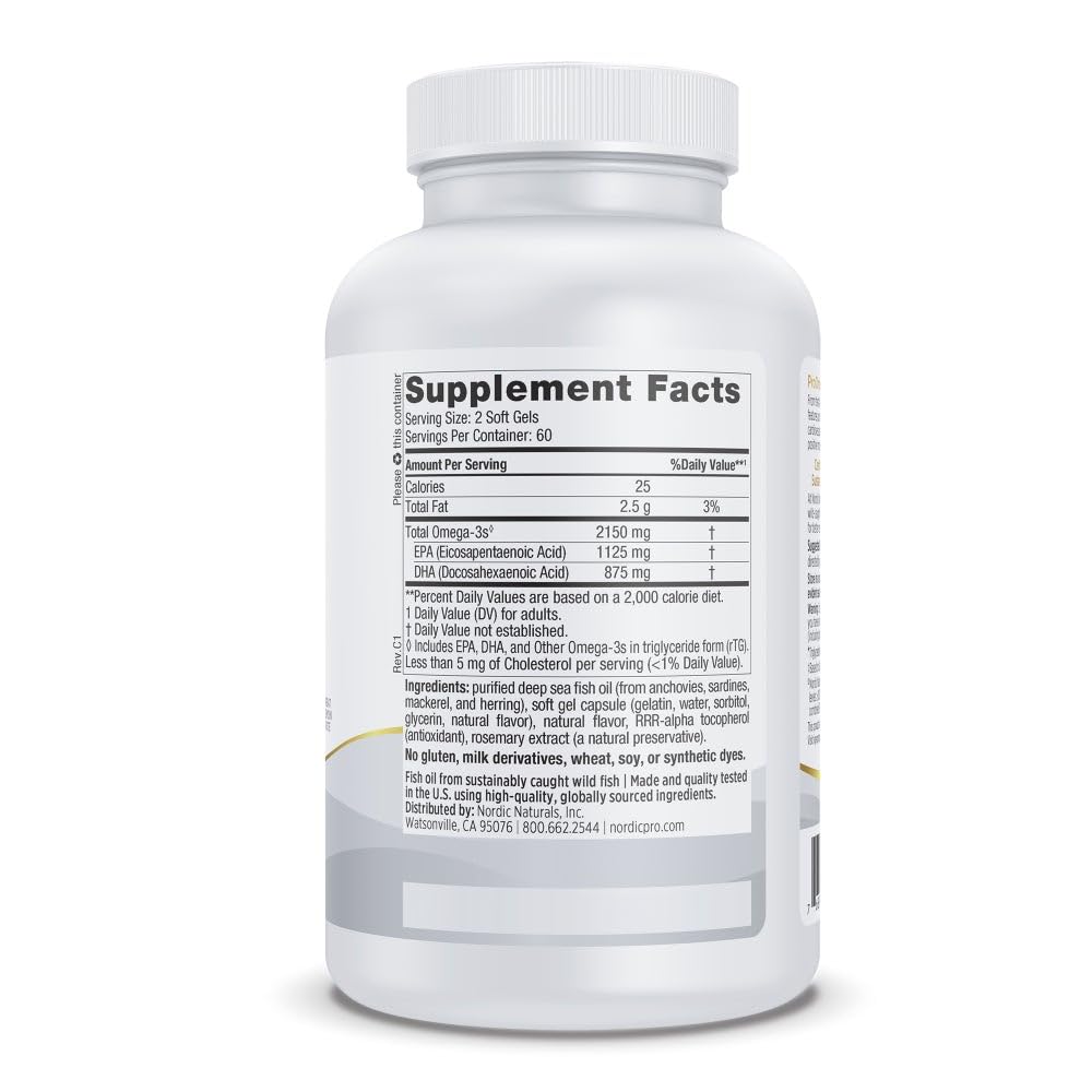 Nordic Naturals ProOmega 2000 Lemon bottle back label