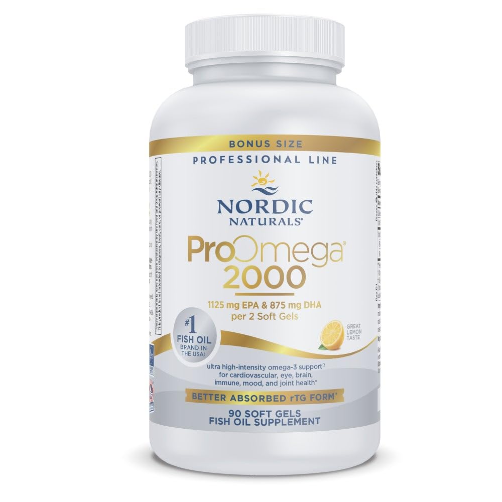 Nordic Naturals ProOmega 2000 Lemon bottle with 90 soft gels