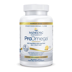 Nordic Naturals ProOmega Lemon flavor bottle - front view
