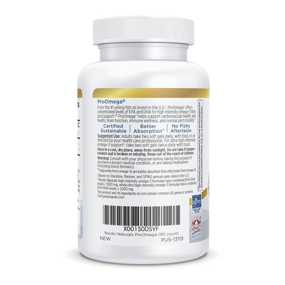 Nutrition label showing 1280 mg Omega-3 per serving