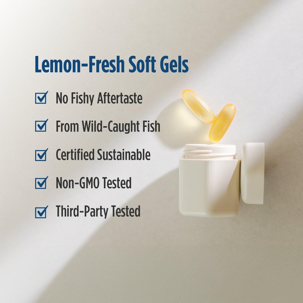 Close-up of lemon-flavored ProOmega soft gels